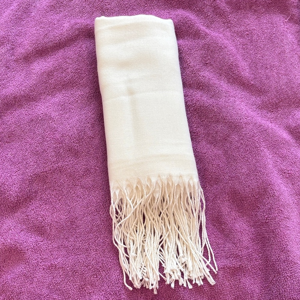 Chic White Fringe Scarf